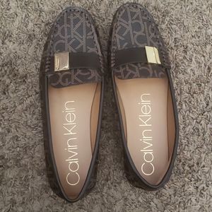 ⭐ New Calvin Klein Brown Logo Loafers Flats